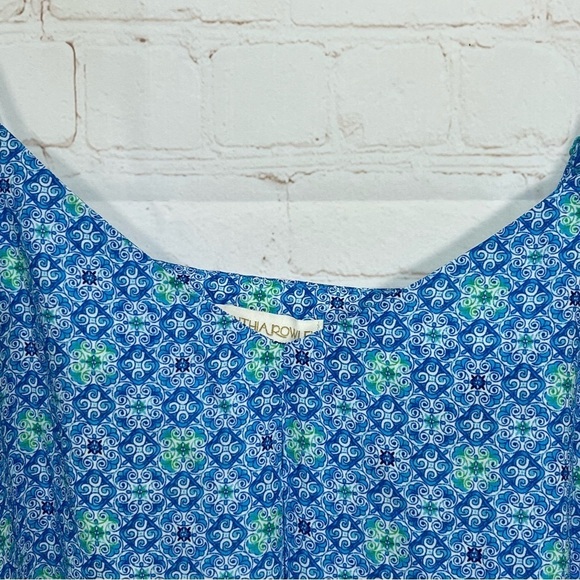 Cynthia Rowley Tank Top Shirt Blouse Womens XL Blue Geometric Polyester Career - Picture 5 of 9